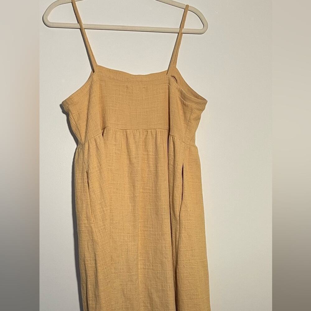 Madewell Gold Yellow Cami Button Sleeveless Dress Sz L - Picture 8 of 9